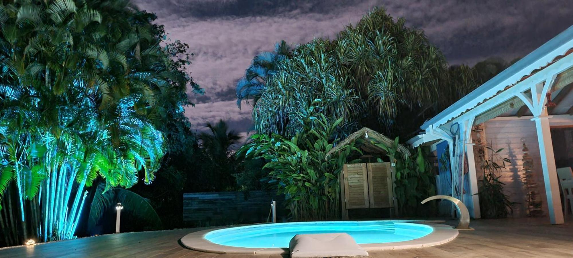 Gite Kaz A Topaze, Piscine, Jardin Tropical 圣罗斯 外观 照片