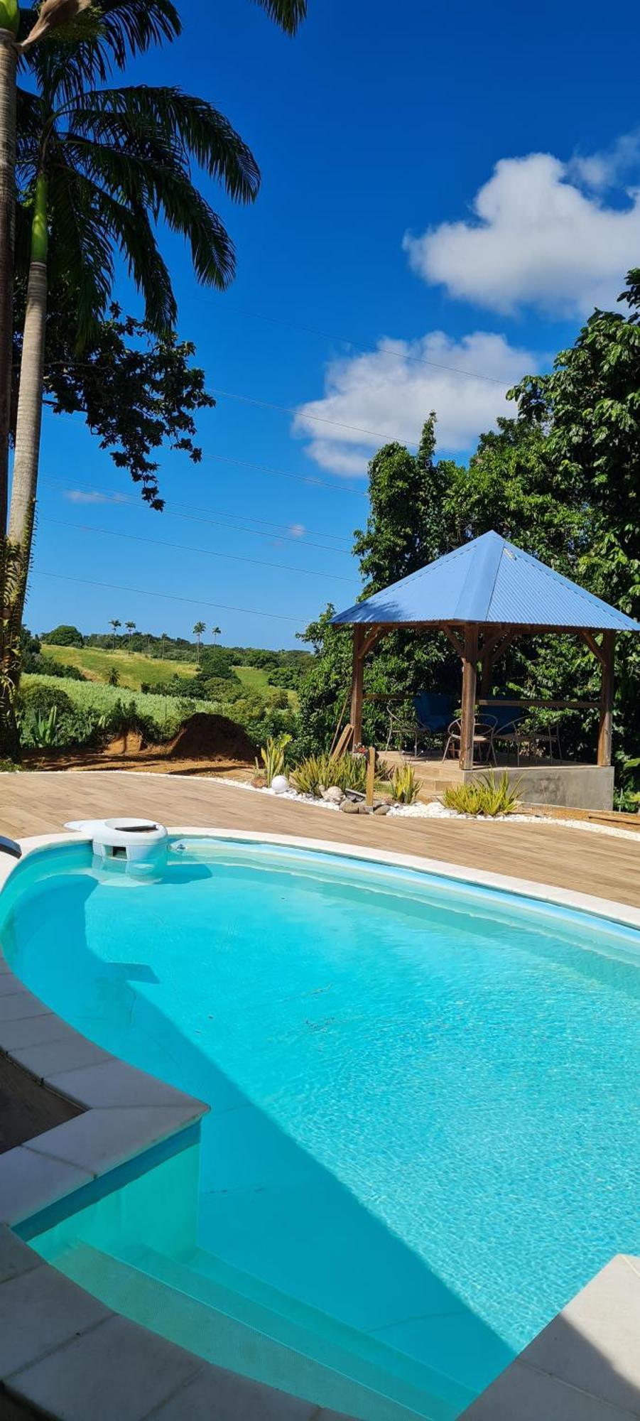 Gite Kaz A Topaze, Piscine, Jardin Tropical 圣罗斯 外观 照片
