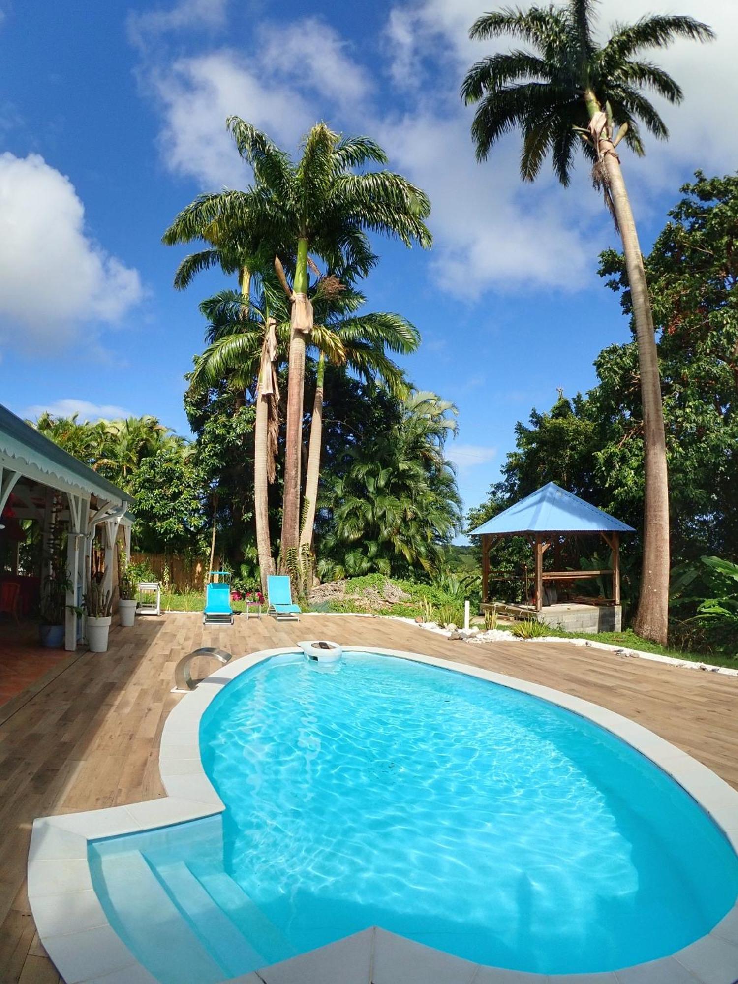 Gite Kaz A Topaze, Piscine, Jardin Tropical 圣罗斯 外观 照片